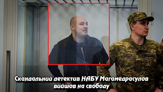 «Скандальний детектив НАБУ Магамедрасулов вийшов на свободу: суд скасував арешт». Укрінфопрес.